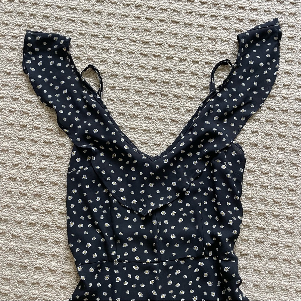 Black and White Polka Dot Jumpsuit - Picture 2 of 4